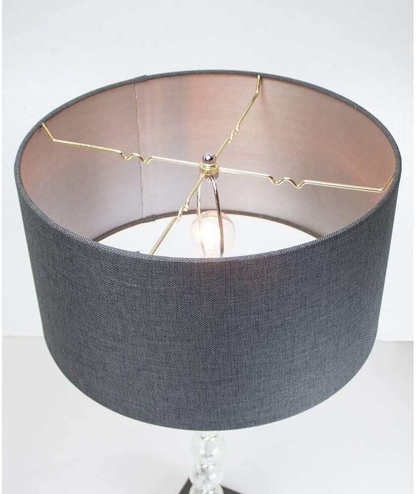 Granite Grey Burlap Shallow Drum Lampshade 18x18x10 Modern Contemporary - Diamond Home USA