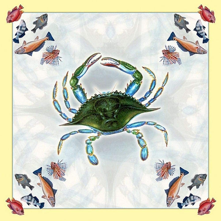 Female Blue Crab 52 inch Square Tablecloth Color Nautical