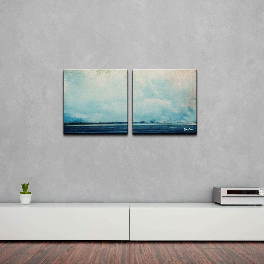 Abstract Landscape' 2 Piece Canvas Wall Art Modern