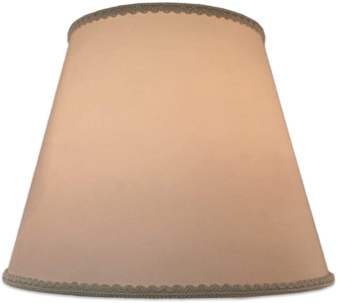 Set 2 Designer Empire Hardback Lamp Shade Top Bottom Trim (8x14x11) Beige Traditional - Diamond Home USA