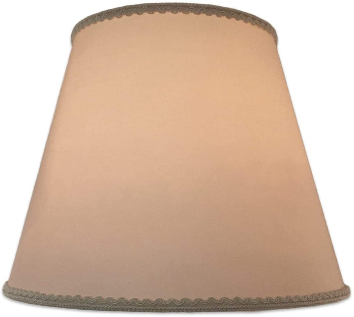 Set 2 Designer Empire Hardback Lamp Shade Top Bottom Trim (8x14x11) Beige Traditional - Diamond Home USA