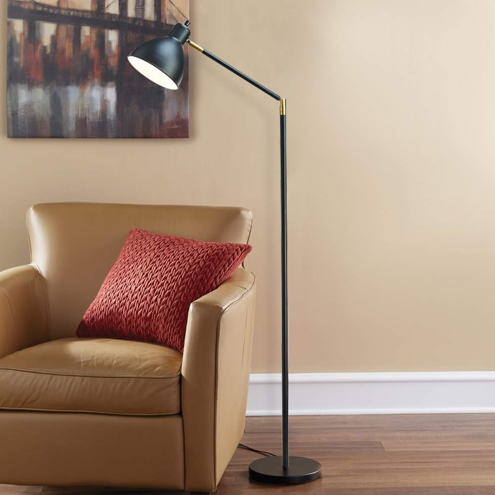 Black Arc Floor Lamp Arm Gooseneck Reading Light Modern