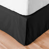 LM Black Solid Color Pattern 15 inch Drop Bed Skirt Full Size Elegant Luxurious Pleated Design Bedskirt/Bed Valance Fade & Wrinkle Resistant Modern