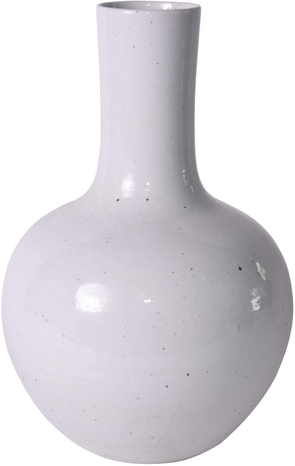 MISC White Globular Vase Large Porcelain