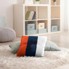 Denver Football Stripes Floor Pillow Square Tufted Orange Graphic Modern Contemporary Polyester One