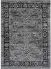 MISC Rugs Distressed Grey Midnight Blue Rectangular Accent Area Rug White Persian Vine Design 7' 6" X 9' 8" Floral Botanical Rectangle Polypropylene