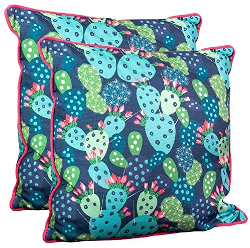 Unknown1 2pk Cactus Throw Pillow Flame Retardant Filling Color Floral Traditional Polyester Water Resistant