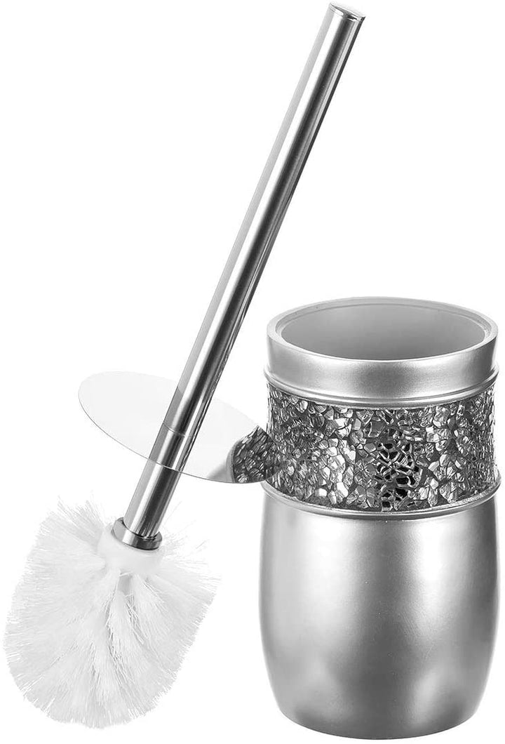 Brushed Nickle Toilet Bowl Brush Holder Silver