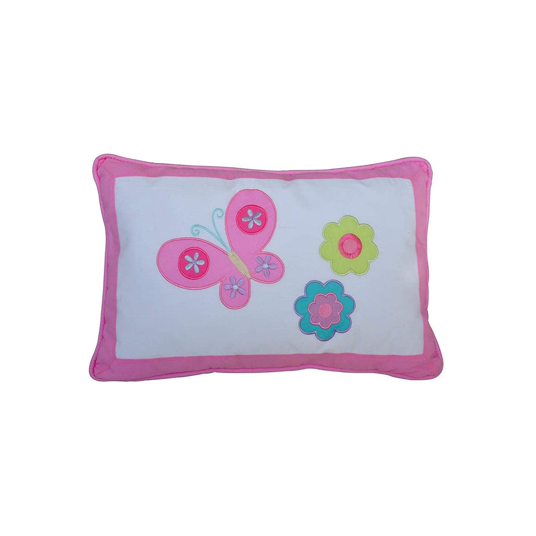 18 X 12 Inch Kids Pink Red Butterfly Throw Pillow Floral