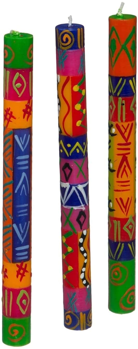 Handmade Taper Candles Design (Set 3) (South Africa) Color Bohemian Eclectic Wax