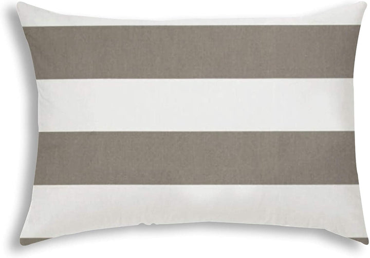 Cabana Large Taupe Indoor/Outdoor Pillow Sewn Closure