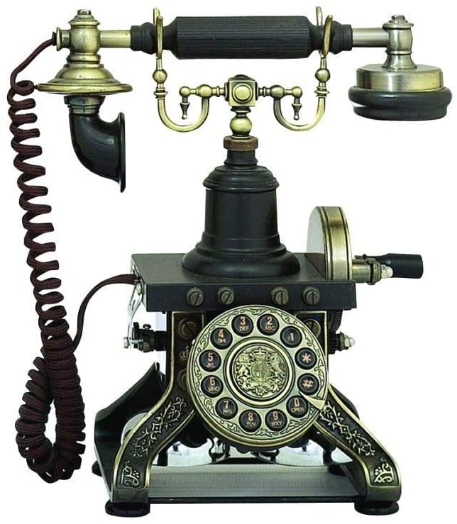 Brass 12 inch Functional Antique Phone Black Gold Silver