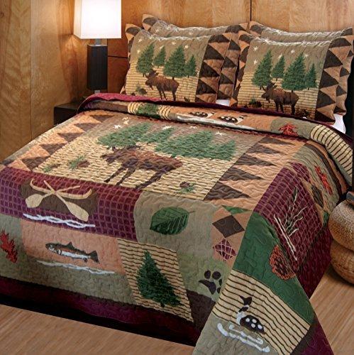 Moose Lodge Quilt Set 3 Pieces - Diamond Home USA