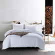 Unknown1 Linen Duvet Cover Pillow Pieces Set Basic White Solid Color Shabby Chic 3 Piece