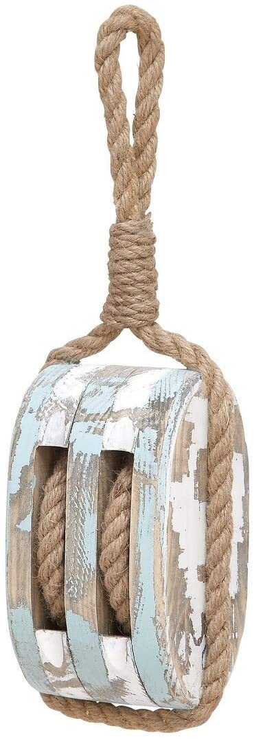 Wood/Rope Decorative Pulley Color Farmhouse Wood Antique