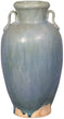 MISC Vintage Round Wine Jar W/2 Handles 9 8 Inch Tall Antique Green Ceramic