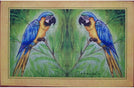 Blue Place Mat Set 4 Color Rectangle Polyester