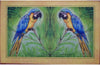 Blue Place Mat Set 4 Color Rectangle Polyester