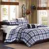 Full Queen Twin Comforter Bed Set Teen Bedding Modern Contemporary Blue Navy Plaid Bedspread Update Bedroom Decor - Diamond Home USA