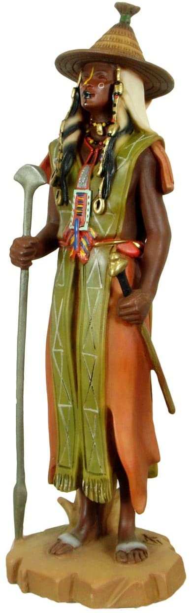 Handmade Warrior Polyresin Figurine (China) Brown Green