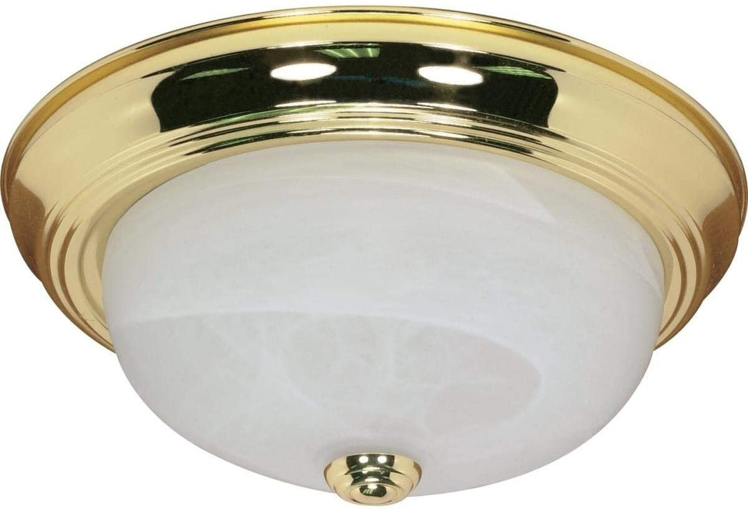 2 Light 13 Flush Fixture Metallic Transitional Metal