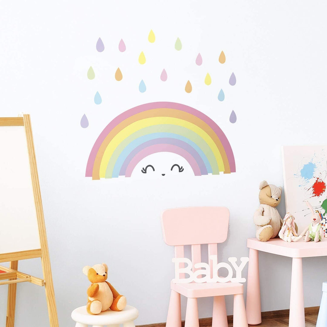 Rainbow Children Wall Stickers Kids Girl Nursery Pink - Diamond Home USA