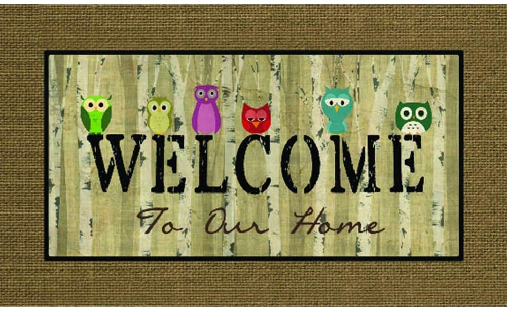 Outdoor Welcome Owls Doormat (18" X 30") Color Casual