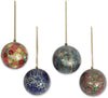 Set 4 Handmade 'Mughal Celebration' Ornaments (India) Blue Brown Orange Red Paper