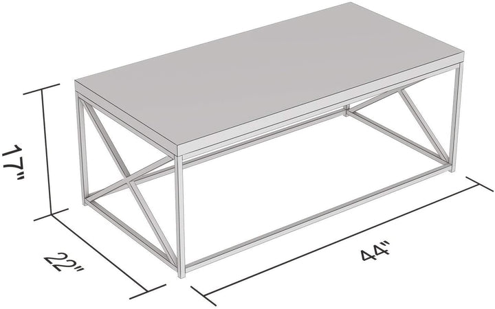 Coffee Table 44l Marble Gold Metal 44' X 22' 17' Color Modern Contemporary Rectangle MDF - Diamond Home USA