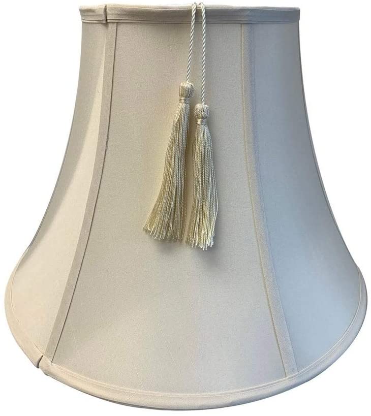 8x16x12 Lamp Shade Tassel Eggshell Off White Modern