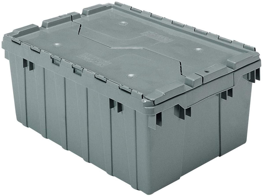 Grey Plastic 21 5 inch X 15 inch 9 inch 8 5 Gal Attached Lid