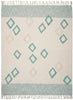 Throws Sky Blue Ivory Cotton Blankets Geometric Modern Contemporary
