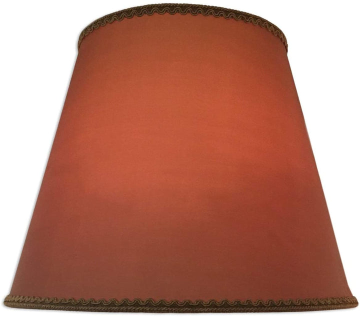 Set 2 Designer Empire Hardback Lamp Shade Top Bottom Trim (8x14x11) Brown Traditional - Diamond Home USA