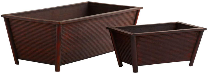 Rectangle Planters (Set 2) Brown Rectangular