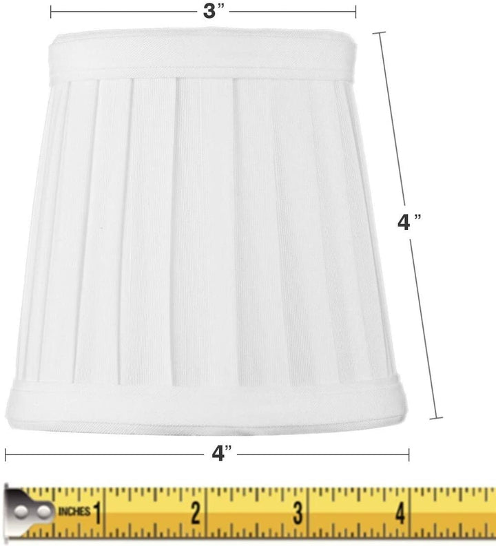 Set 6 Down White Pleated Clip Candelabra Lampshade 3x4x4 Modern Contemporary