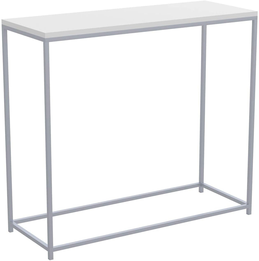 Console Table 31l White Silver Metal 31' X 12' 28' Modern Contemporary Rectangle MDF - Diamond Home USA