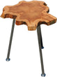 Unknown1 Rustic Teak Wood Side Table Color Modern Contemporary Steel Handmade