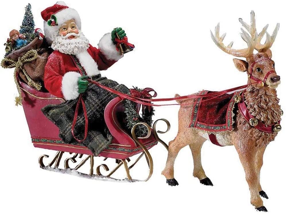 10 inch Santa Sleigh Deer Color