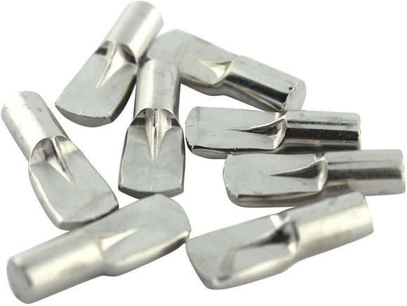 UKN Hardware 5mm Shelf Pins Stop Flat Spoon Nickel (50 Pack) Metal Finish
