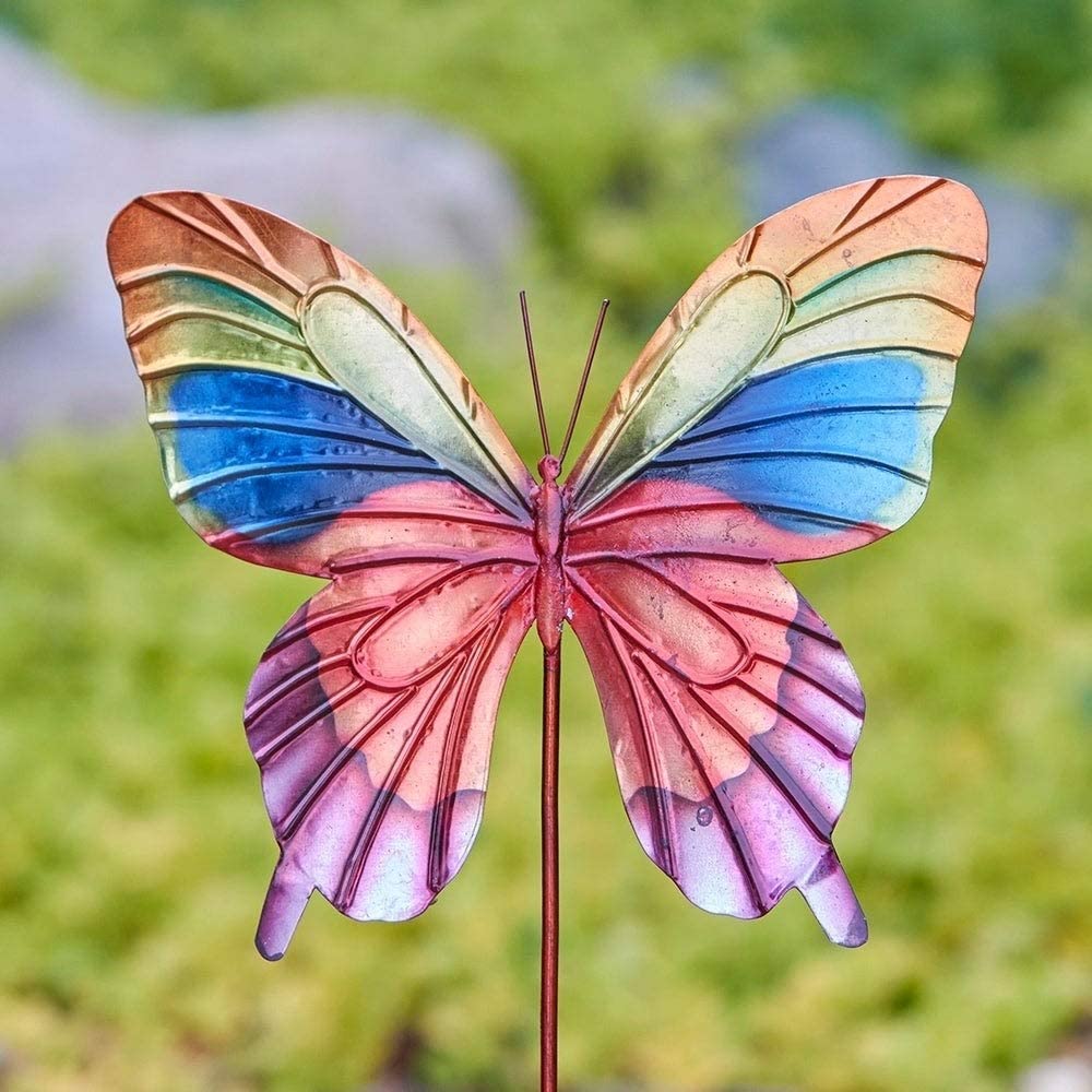 Handmade Rainbow Butterfly (Philippines) Color Modern Contemporary Traditional Metal