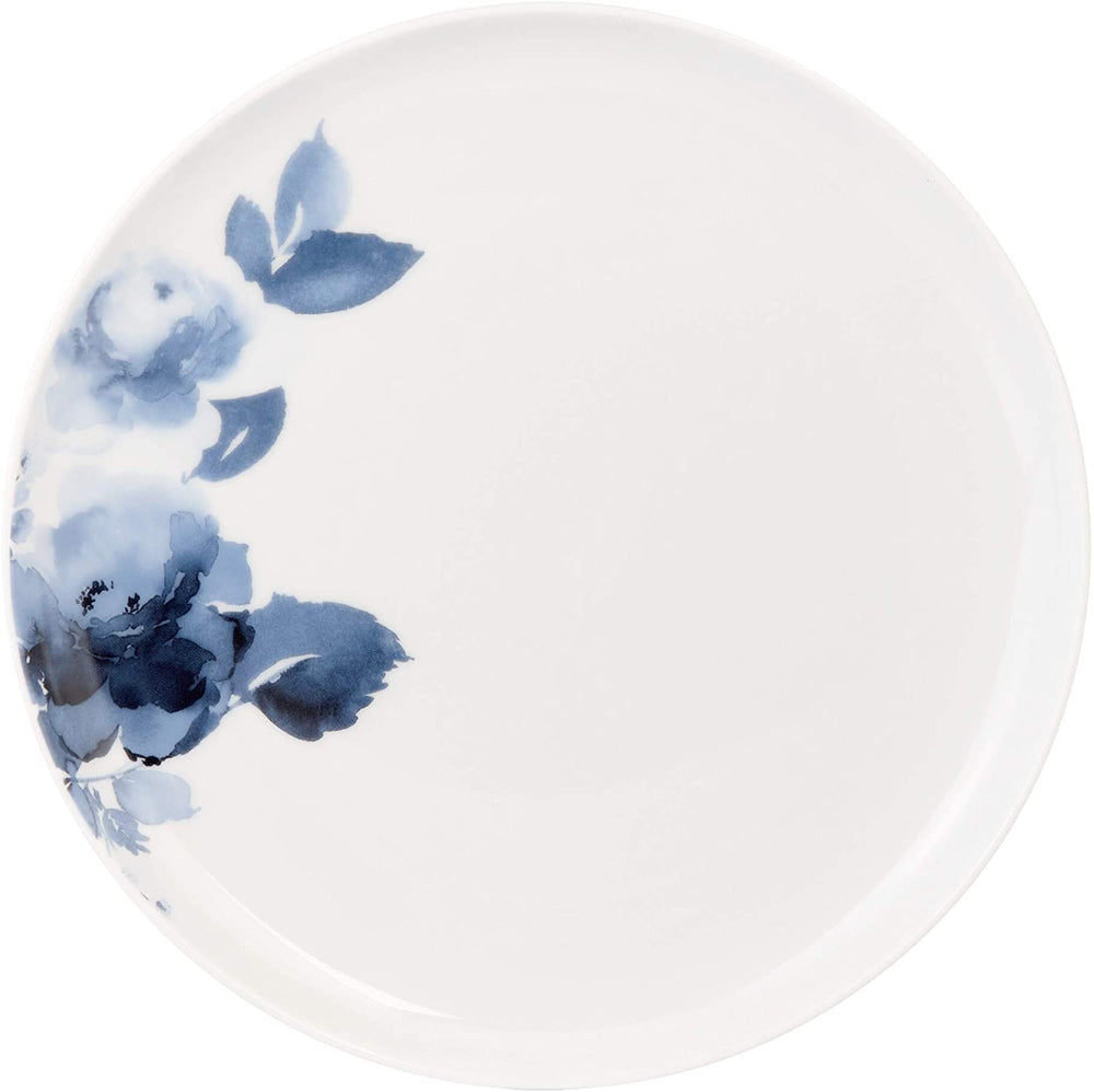 16pc Midnight Roses 10'5" X 0'5" Blue Floral Modern Contemporary Round Porcelain 16 Piece - Diamond Home USA