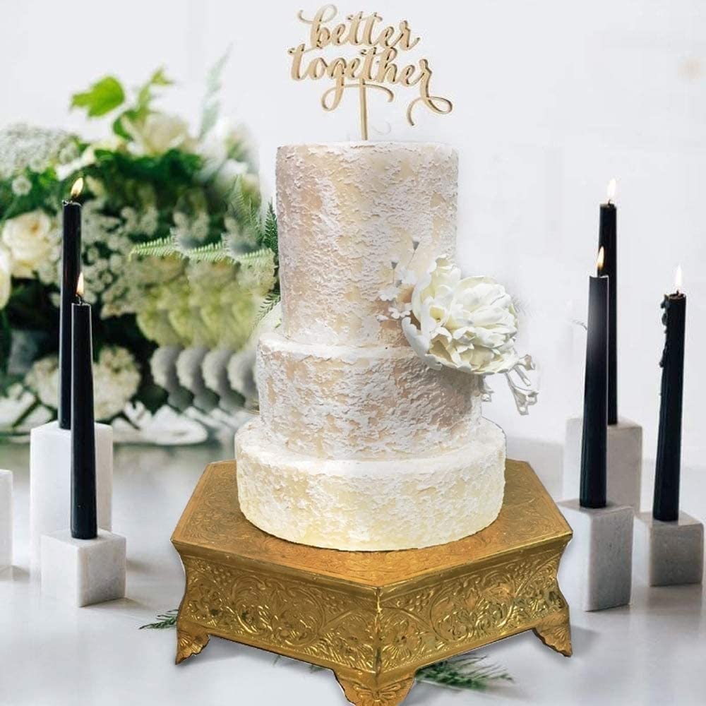 Amazon.com: 12 inches/ 30cm Gold Cake Stand, Simple Style Metal Round  Wedding Event Birthday Party Dessert Cupcake Pedestal Display Plate (Gold,  Diam 12