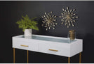 UKN 12 5" Dia Gold Starburst Metal/Clear Beads Wall Art Clear Modern Contemporary Acrylic Metal Handmade