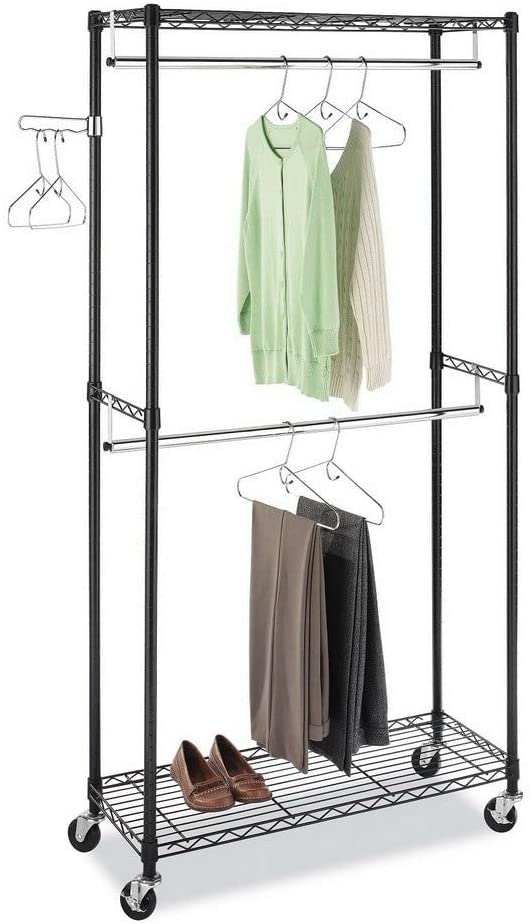 Closet Organizer Garment Rack Clothing Hanger Home Shelf