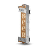 25 5" X 8 75" Brown White Rustic Beer Themed Light Up Bar Sign Silver Drinking LED Wall Decor Vintage Marquee Decoration Lighted Home Accent Garage