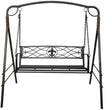 Unknown1 51" Flat Tube Double Swing Chair Thick Back Line Black Western Iron Weather Resistant