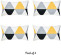 UKN Scandi Yellow Gray Modern Lumbar Pillow Cover Set (4 Pcs Set) Geometric Contemporary Polyester 3 More Removable