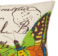Cottage Home Butterfly Cotton 20 Inch Throw Pillow Brown Green Cream Nature Casual One Removable Cover