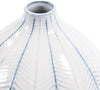 Unknown1 Blue White Chevron Ceramic Globe Vase Large 10h X 9w 9d