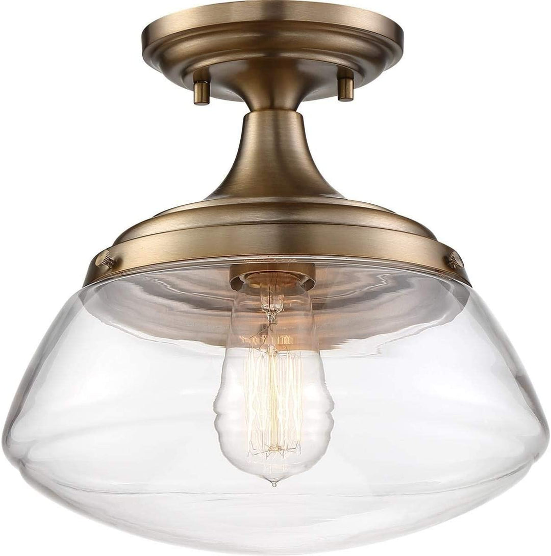 1 Light Semi Flush Bb N/ Metallic Mission Craftsman Steel